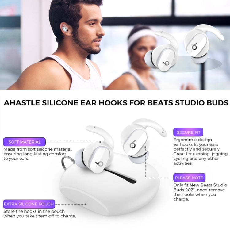 For Beats Studio Buds AhaStyle PT172 Earphone Silicone Ear Caps, Style: Earcap (White) - Anti-dust & Ear Caps by AhaStyle | Online Shopping UK | buy2fix