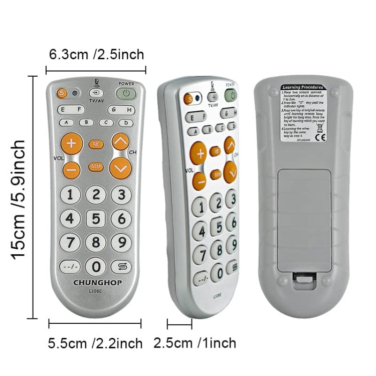 CHUNGHOP L108E Infrared Learning Universal TV Remote Control - TV by CHUNGHOP | Online Shopping UK | buy2fix