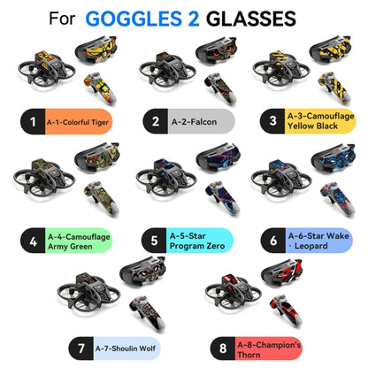 For DJI Avata RCSTQ Body Sticker For Goggles 2 Glasses PVC Colorful Sticker Set(Camouflage Green) -  by RCSTQ | Online Shopping UK | buy2fix