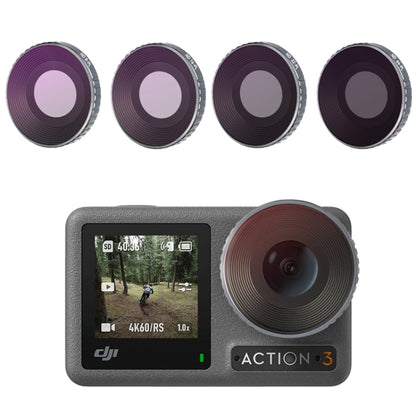 RCSTQ For DJI Osmo Action 3 Aluminum Alloy Adjustable Filter Sports Camera Filter, Style: ND8/PL+ND16/PL+ND32/PL+ND64/PL -  by RCSTQ | Online Shopping UK | buy2fix