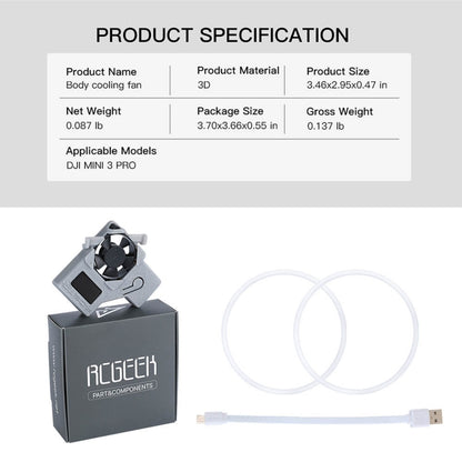 For DJI Mini 3 Pro RCSTQ Flight Fuselage Radiator Cooling Fan Drone Accessories(As Show) - Others by RCSTQ | Online Shopping UK | buy2fix