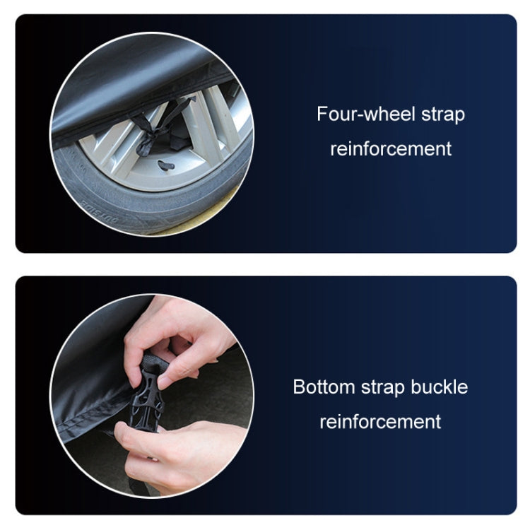 190T Silver Coated Cloth Car Rain Sun Protection Car Cover with Reflective Strip, Size: M by buy2fix