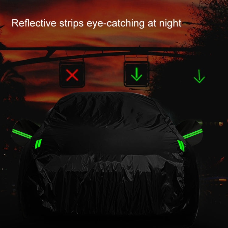 190T Silver Coated Cloth Car Rain Sun Protection Car Cover with Reflective Strip, Size: Y-XL by buy2fix