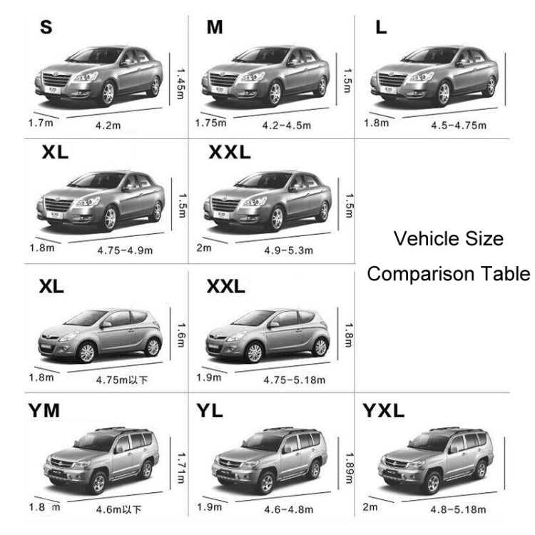 190T Silver Coated Cloth Car Rain Sun Protection Car Cover with Reflective Strip, Size: M by buy2fix