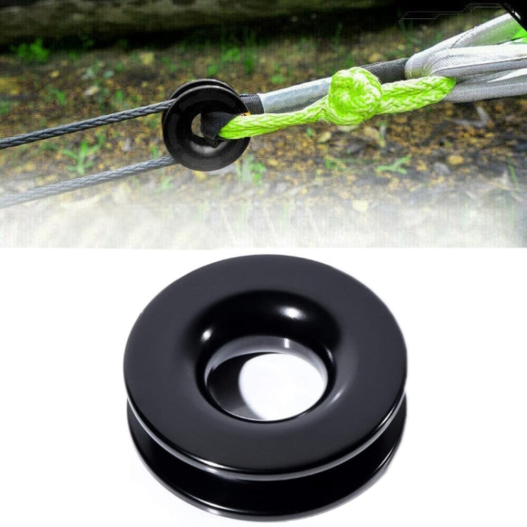Aluminum Snatch Recovery Ring For 3/8" & 1/2" Rope(Black) by buy2fix