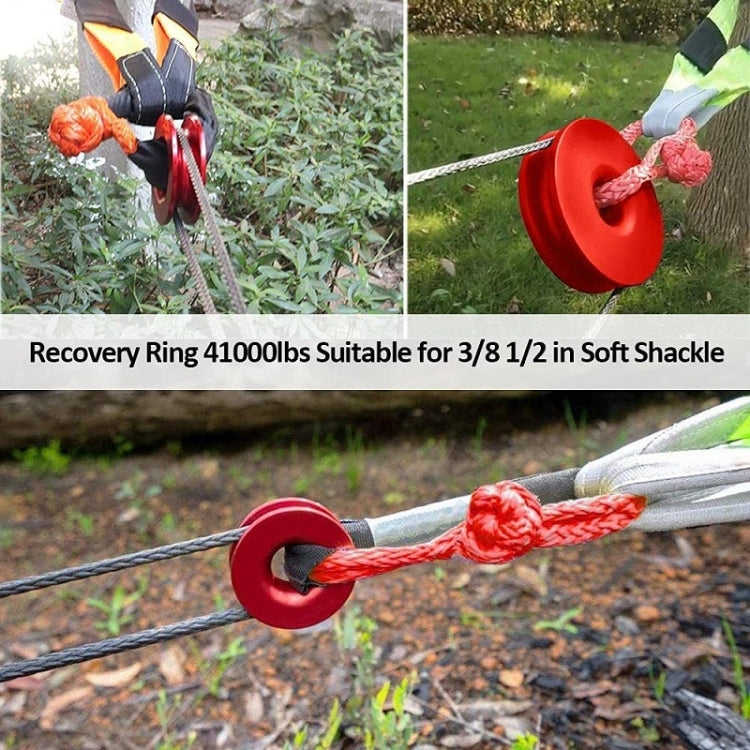 Aluminum Snatch Recovery Ring For 3/8" & 1/2" Rope(Black) by buy2fix