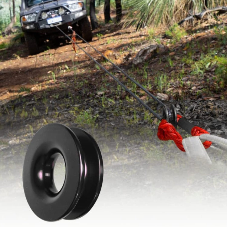 Aluminum Snatch Recovery Ring For 3/8" & 1/2" Rope(Black) by buy2fix