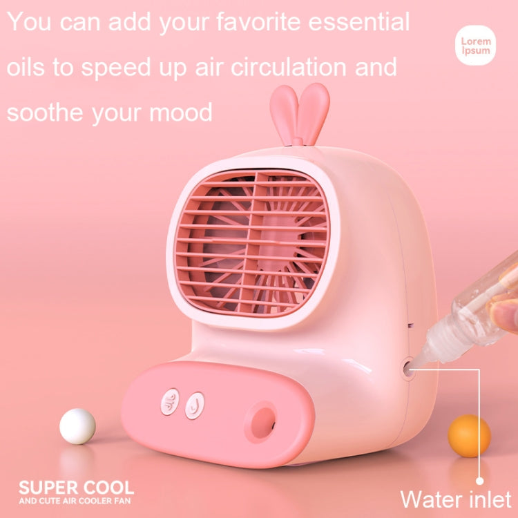 CS1319 Desktop Small Hydrating Spray Cartoon Fan Rechargeable Silent Humidifying Fan(Bunny Green) - Electric Fans by buy2fix | Online Shopping UK | buy2fix