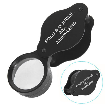 30x 30mm Optical Glass Lens Jewelry Appraisal Folding Magnifier(Carton Package) - Detection Jewelry by buy2fix | Online Shopping UK | buy2fix