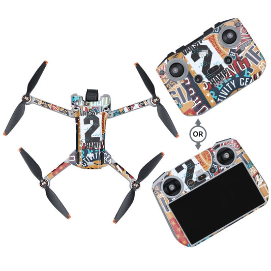 For DJI Mini 3 Pro Remote Control Body Sticker ,Spec: RC With Screen(Graffiti No. 2) - Stickers by RCSTQ | Online Shopping UK | buy2fix