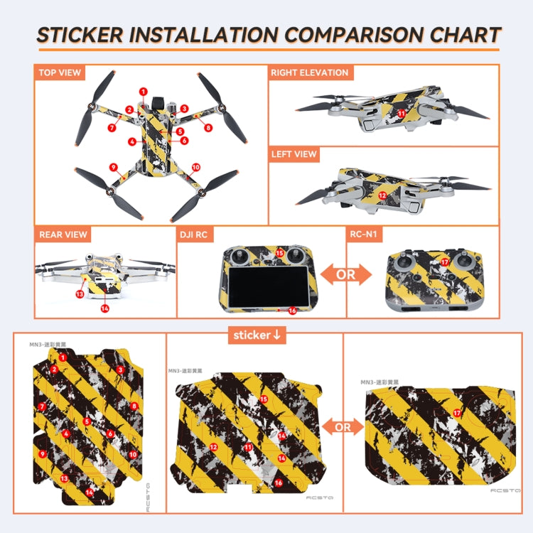 For DJI Mini 3 Pro Remote Control Body Sticker ,Spec: RC With Screen(Red Warfare) - Stickers by RCSTQ | Online Shopping UK | buy2fix