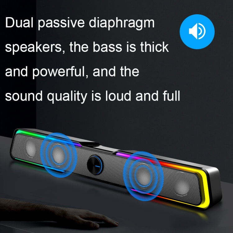 Wired+Bluetooth Version HP DHE6002S RGB Lights HiFi Sound Effect Computer Audio Desktop Long Strip Speakers -  by HP | Online Shopping UK | buy2fix