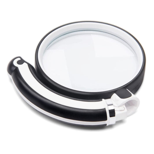 75mm Rubber Handle Folding Rotating Hand Magnifying Glass by buy2fix