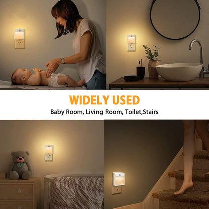 NL2101 Motion Sensor LED Night Light AC Plug Dimming Sleep Lights,Spec: Warm White EU Plug - Sensor LED Lights by buy2fix | Online Shopping UK | buy2fix