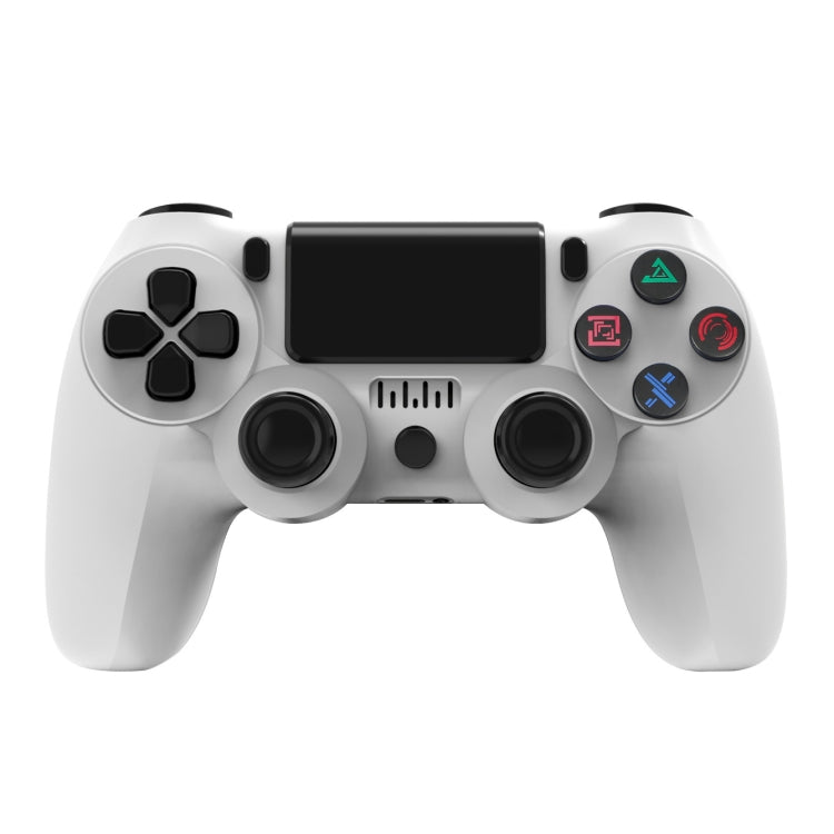 For PS4 Wireless Bluetooth Game Controller With Light Strip Dual Vibration Game Handle(White) - Gamepads by buy2fix | Online Shopping UK | buy2fix