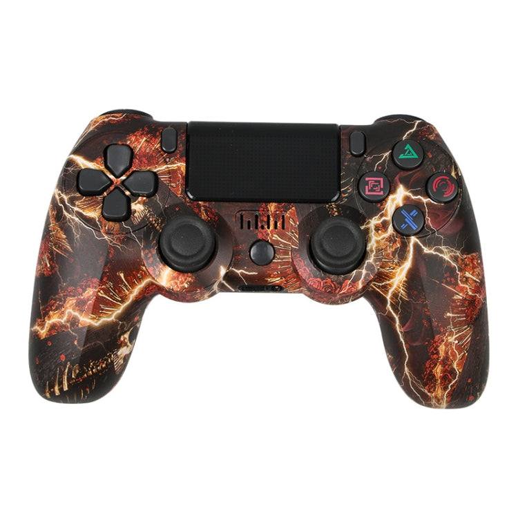 For PS4 Wireless Bluetooth Game Controller With Light Strip Dual Vibration Game Handle(Fire Ghost) - Gamepads by buy2fix | Online Shopping UK | buy2fix