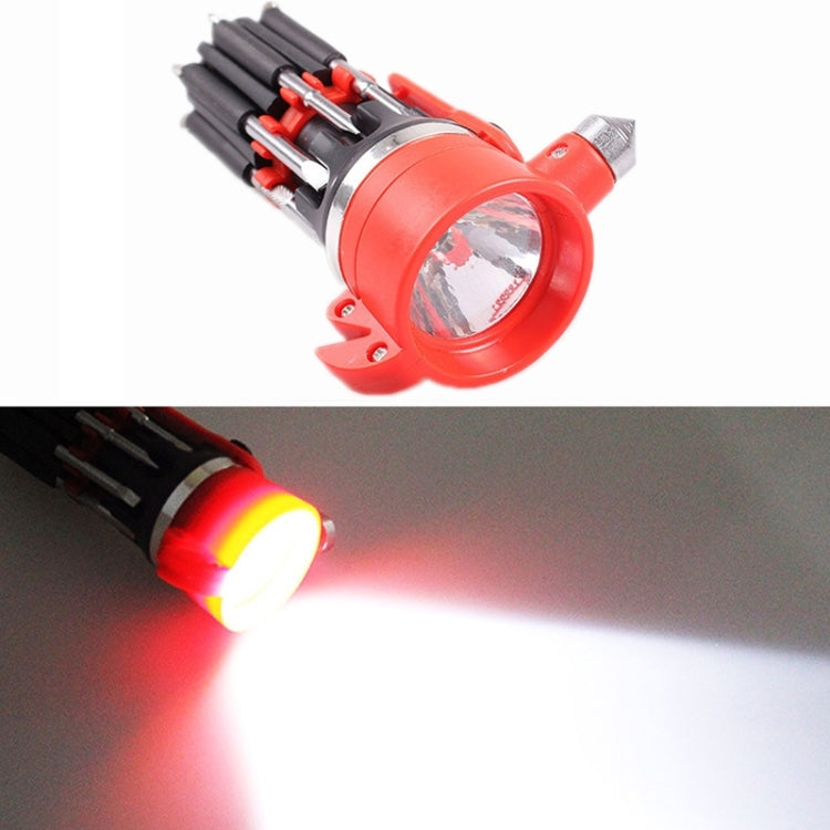 8 in 1 Multifunctional Car Safety Hammer with Screwdriver Flashlight by buy2fix