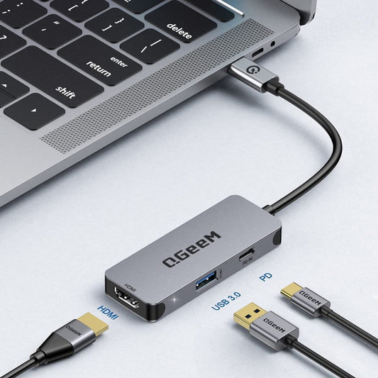 QGeeM UH03-1 USB3.0 Multifunctional Docking Station Type-C PD100W HUB(3 in 1) by QGeeM