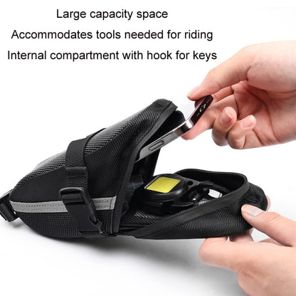 2pcs Mountain Bike Quick Release Saddle Bag Tool Bag(No Logo Black) - Bicycle Bags by buy2fix | Online Shopping UK | buy2fix