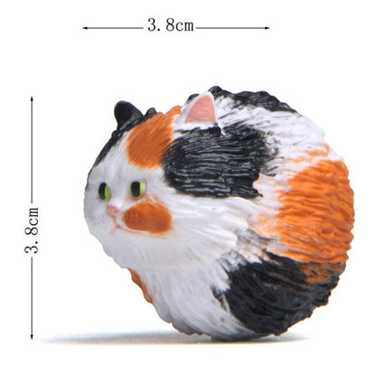 Round Little Tiger Cat Keychain Cartoon Key Ring Ornament(Yellow White) by buy2fix