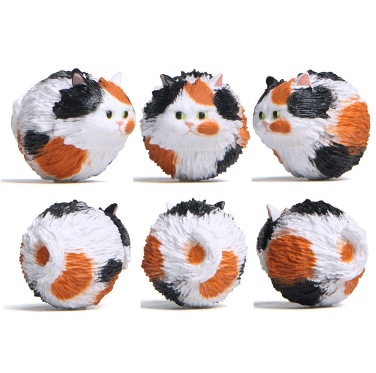 Round Little Tiger Cat Keychain Cartoon Key Ring Ornament(Yellow White) by buy2fix
