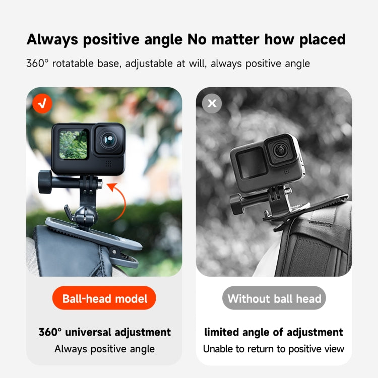 TELESIN 360 Degree Rotation Magnetic Backpack Clip Clamp Mount For Action Camera - Backpack Clip by TELESIN | Online Shopping UK | buy2fix