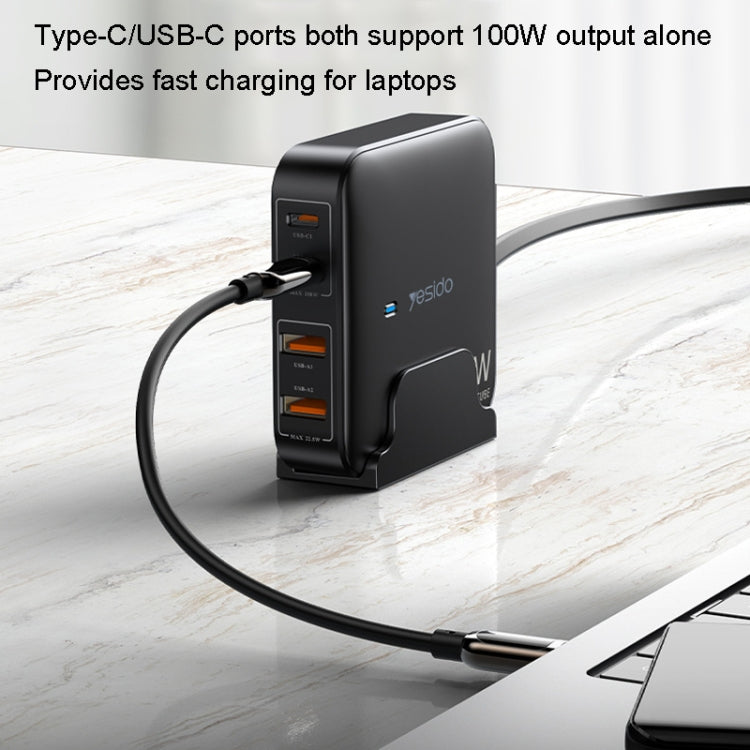 Yesido YC41 100W Desktop Charger 1.5M Plug Line Multi-Mouth Travel Charger(EU Plug) - USB Charger by Yesido | Online Shopping UK | buy2fix