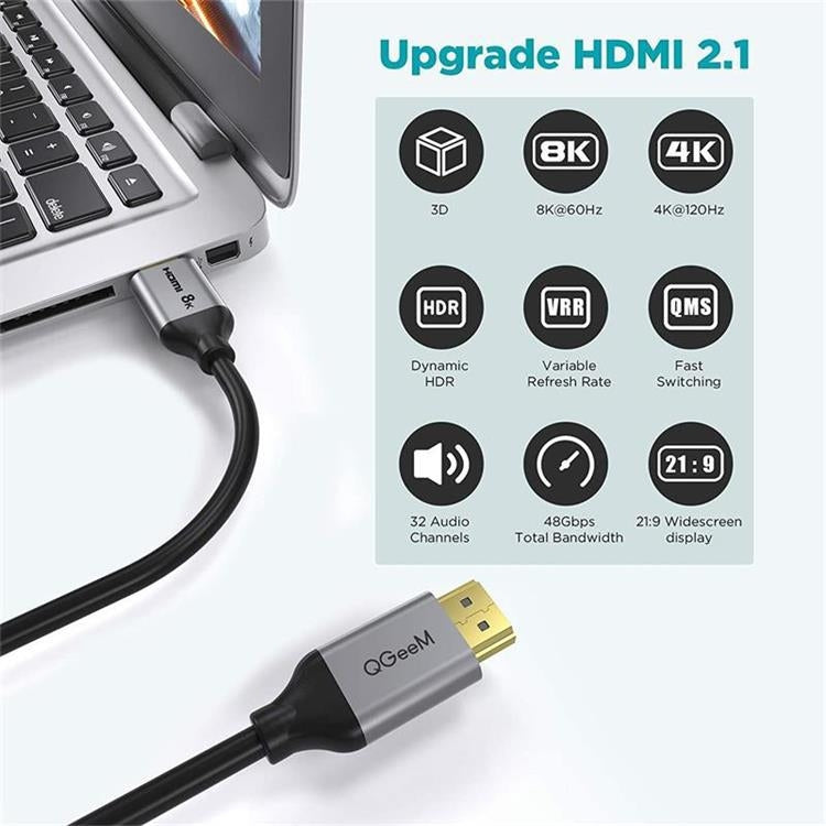 QGeeM QG-AV17 HDMI To HDMI Connection Cable Support 8K&60Hz 3m Length - Cable by QGeeM | Online Shopping UK | buy2fix