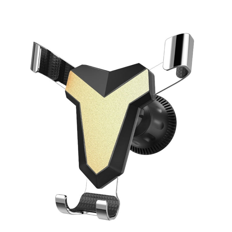 Gravity Navigation Car Air Outlet Triangular Mobile Phone Holder(Golden) by buy2fix