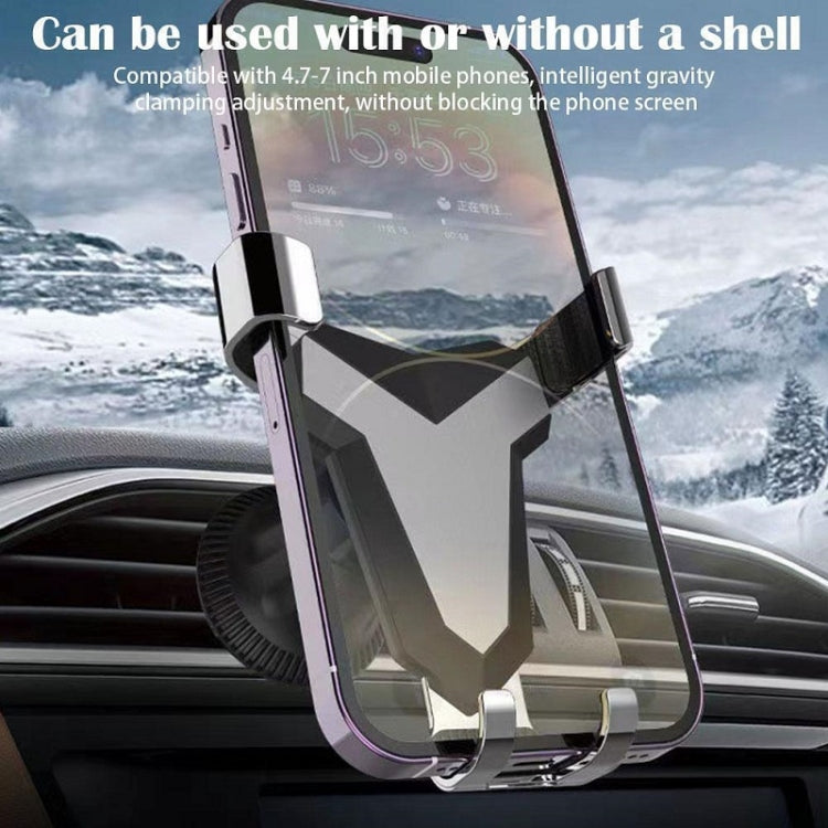 Gravity Navigation Car Air Outlet Triangular Mobile Phone Holder(Golden) by buy2fix