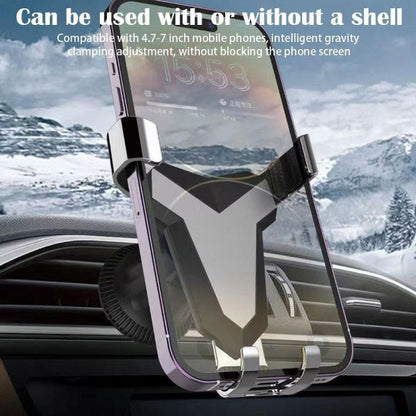 Gravity Navigation Car Air Outlet Triangular Mobile Phone Holder(Golden) by buy2fix