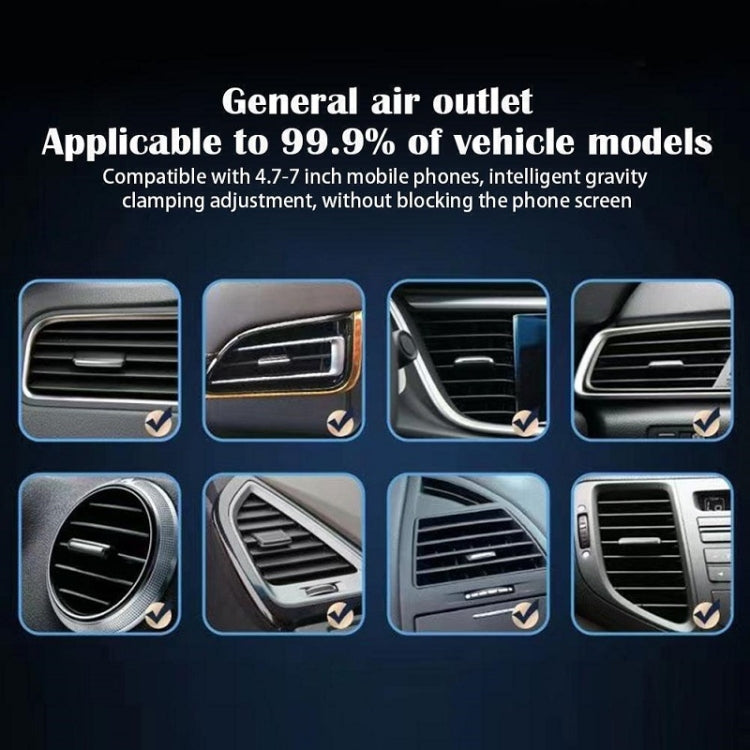 Gravity Navigation Car Air Outlet Triangular Mobile Phone Holder(Golden) by buy2fix