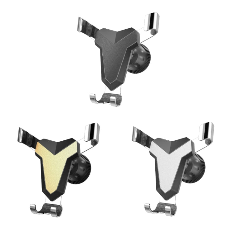 Gravity Navigation Car Air Outlet Triangular Mobile Phone Holder(Golden) by buy2fix