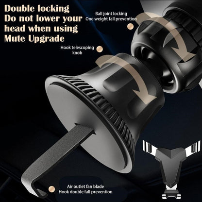 Gravity Navigation Car Air Outlet Triangular Mobile Phone Holder(Golden) by buy2fix