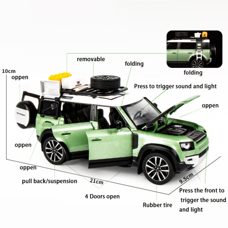 Simulation 1:24 7 Open Doors Alloy Off-Road SUV Car Sound Light Model Children Toy Ornament(Green) - Model Toys by buy2fix | Online Shopping UK | buy2fix