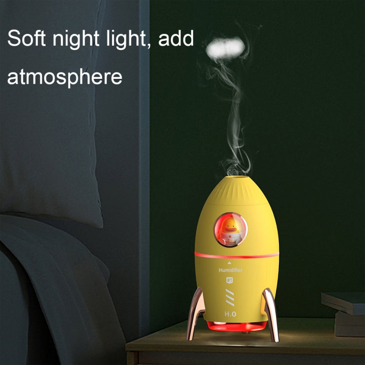 ICARER FAMILY V9 Small USB Plug-in Rocket Shape Jellyfish Fog Circle Night Light Humidifier(Yellow) - Air Purifiers & Accessories by ICARER FAMILY | Online Shopping UK | buy2fix