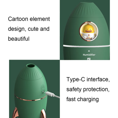 ICARER FAMILY V9 Small USB Plug-in Rocket Shape Jellyfish Fog Circle Night Light Humidifier(Yellow) - Air Purifiers & Accessories by ICARER FAMILY | Online Shopping UK | buy2fix