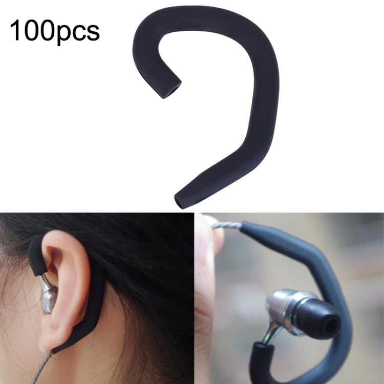 100pcs Silicone Bluetooth Ear Hook 1.5-2mm Round Line Universal Human Memory Hanging Ear(Black) - Other Accessories by buy2fix | Online Shopping UK | buy2fix