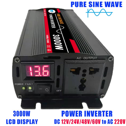 3000W 24V to 220V High Power Car Pure Sine Wave Inverter Power Converter - Pure Sine Wave by buy2fix | Online Shopping UK | buy2fix