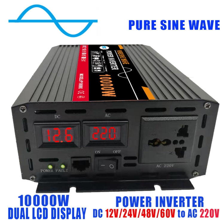 10000W 60V to 220V High Power Car Pure Sine Wave Inverter Power Converter - Pure Sine Wave by buy2fix | Online Shopping UK | buy2fix