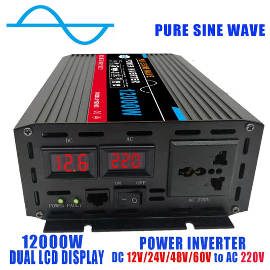 12000W (Actual 2000W) 60V to 220V High Power Car Sine Wave Inverter Power Converter by buy2fix