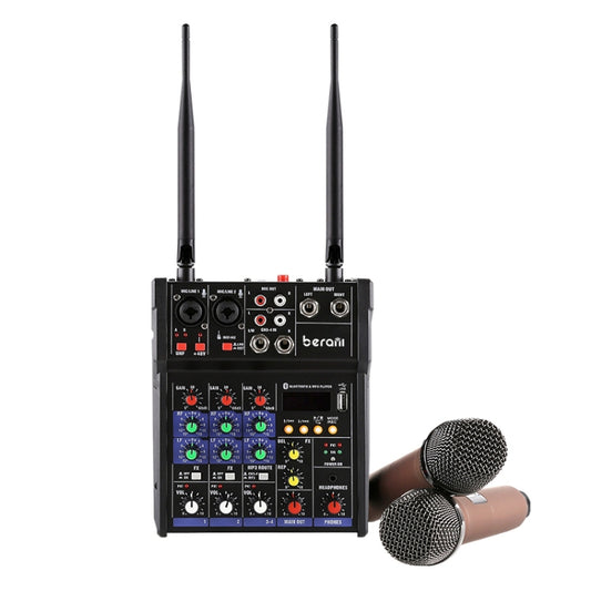 G4-M1 4-way Mixer with Wireless Microphone Effect Device Small K Song Recording Bluetooth Mixer by buy2fix