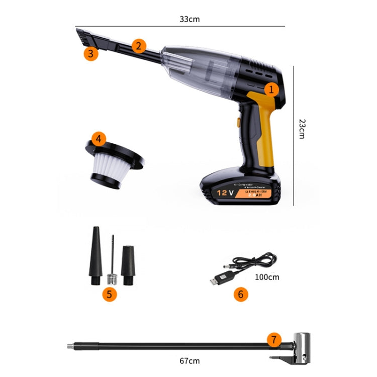 SUITU ST-6637  Wireless+Toolbox 5 In 1 60W  Double Motor Car Vacuum Cleaner With Blowing Air Pump Pressure Measuring Lighting Function - Vacuum Cleaner by SUITU | Online Shopping UK | buy2fix