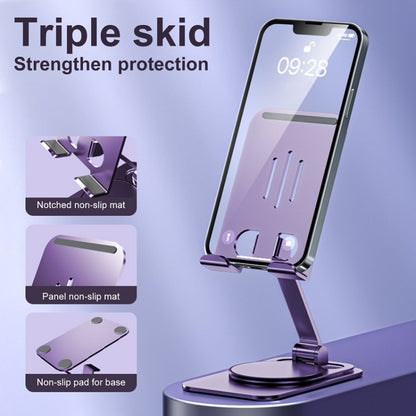 Desktop 360-degree Rotating Foldable Mobile Phone Holder, Color: Metal Gray - Desktop Holder by buy2fix | Online Shopping UK | buy2fix