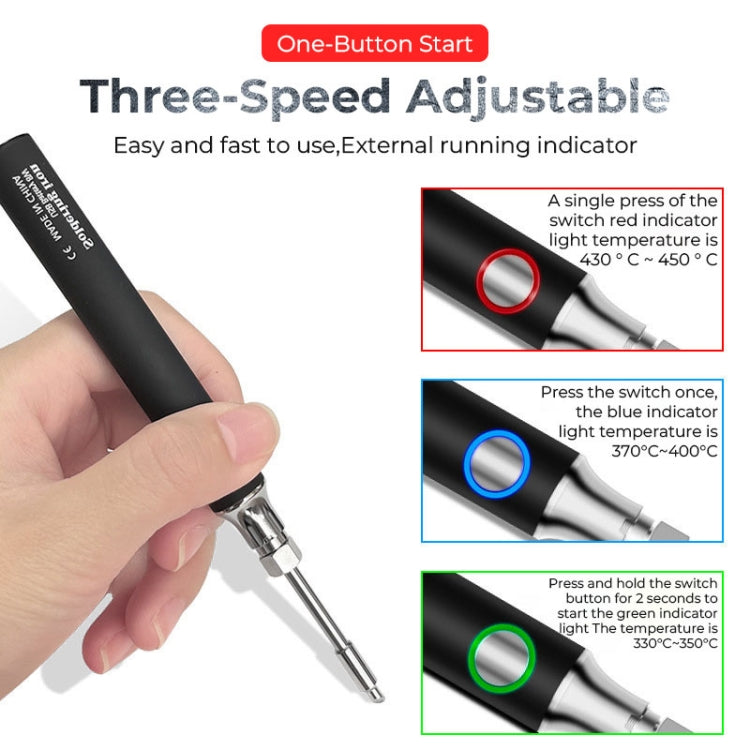 8W USB 5V Cordless Soldering Iron Low Voltage Soldering Pen(Black) - Electric Soldering Iron by buy2fix | Online Shopping UK | buy2fix