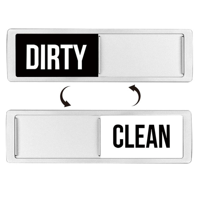 Dishwasher Magnet Clean Dirty Sign Double-Sided Refrigerator Magnet(Silver Black and White Rough Characters) - Dish Washers & Accessories by buy2fix | Online Shopping UK | buy2fix