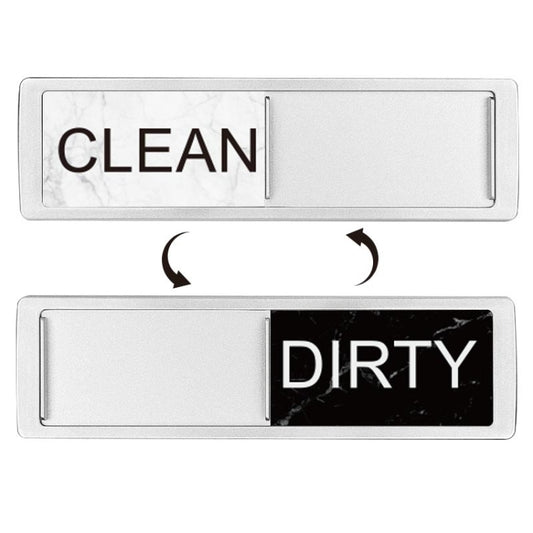 Dishwasher Magnet Clean Dirty Sign Double-Sided Refrigerator Magnet(Silver White Black Marble) - Dish Washers & Accessories by buy2fix | Online Shopping UK | buy2fix