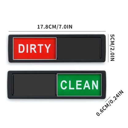 Dishwasher Magnet Clean Dirty Sign Double-Sided Refrigerator Magnet(Silver Black and White Rough Characters) by buy2fix
