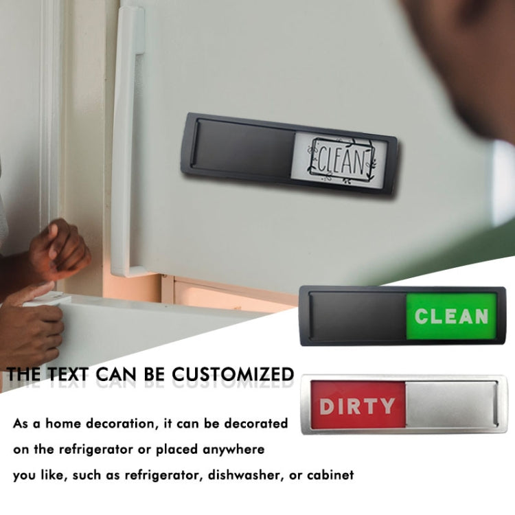 Dishwasher Magnet Clean Dirty Sign Double-Sided Refrigerator Magnet(Black Leaf) - Dish Washers & Accessories by buy2fix | Online Shopping UK | buy2fix