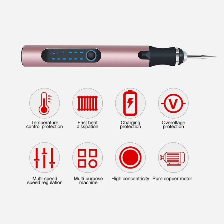 E108 38pcs/set Portable 2.35MM Chuck Mini Electric Drill Pen(Silver) - Abrasive Tools & Accessories by buy2fix | Online Shopping UK | buy2fix